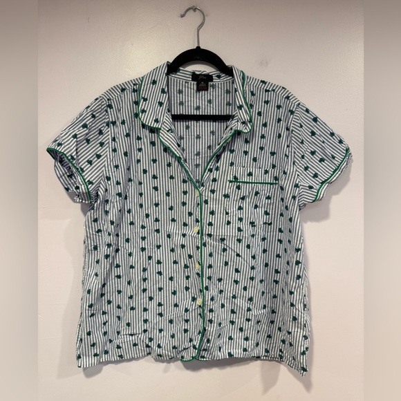 J. Crew Other - J. Crew striped clover‎ short sleeve button down and shorts pajama set